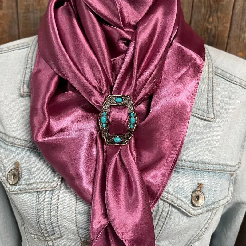 35X35" Solid  Rose Wild Rag / Scarf- W195b  Slide Wrsc6e 1