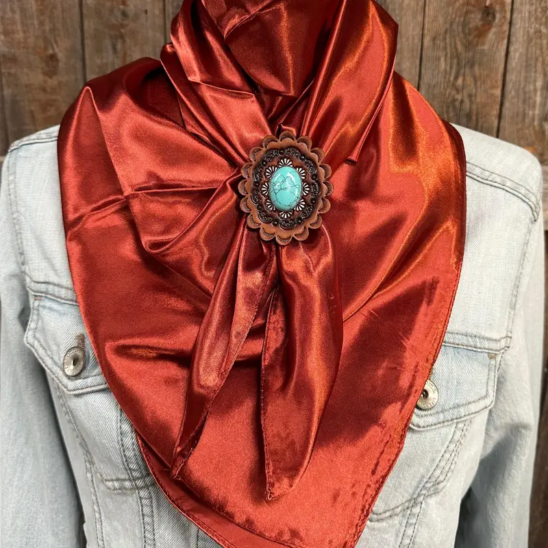 35X35" Solid Rust Wild Rag / Scarf - R102cabtq Slide Wrsc16f 1