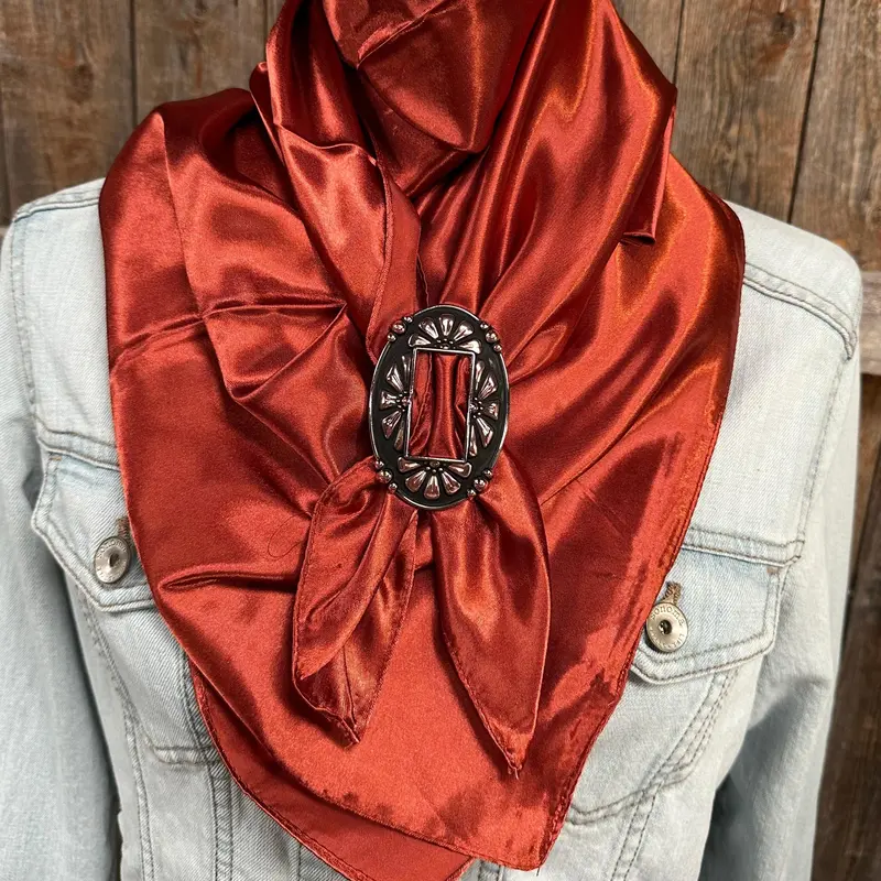 35X35" Solid Rust Wild Rag / Scarf - W196b Slide Wrsc16i 1