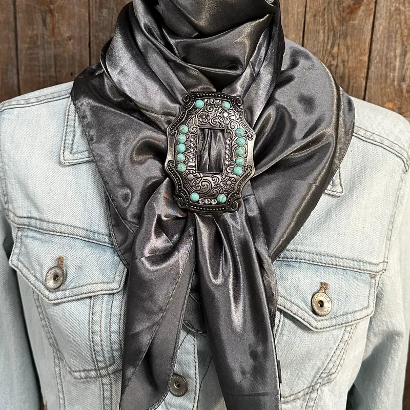 35X35" Solid Silver/Grey Wild Rag / Scarf -Sastqcl Slide Wrsc15e 1