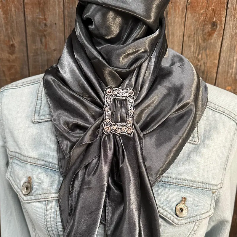 35X35" Solid Silver/Grey Wild Rag / Scarf -W151b Slide Wrsc15f 1