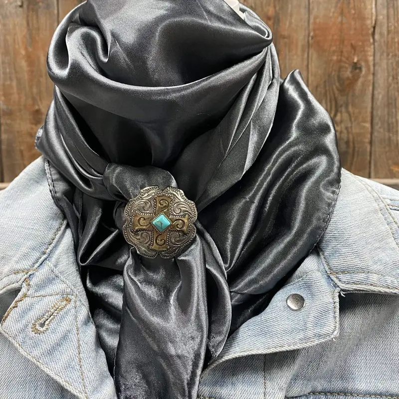 35X35" Solid Silver/Grey Wild Rag / Scarf -W189l Slide Wrsc15b 1