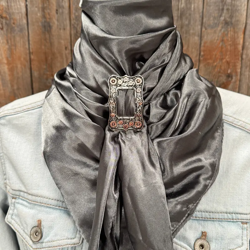 35X35" Solid Silver Wild Rag / Scarf Wrs15 - Buckle Wild Rag Slides - Assorted 2