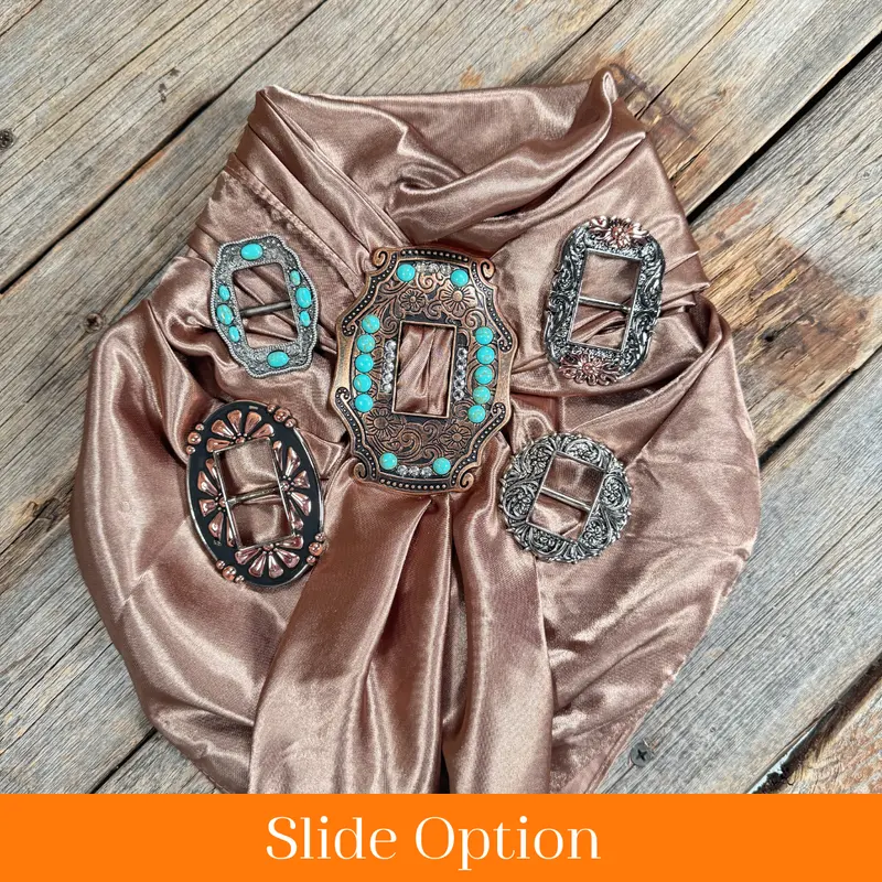35X35" Solid Tan Wild Rag / Scarf Wrs7 - Buckle Wild Rag Slides - Assorted 1