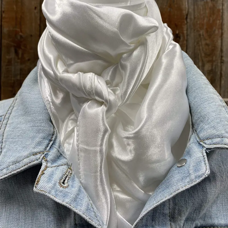 35X35" Solid White Wild Rag / Scarf Wrs3 2