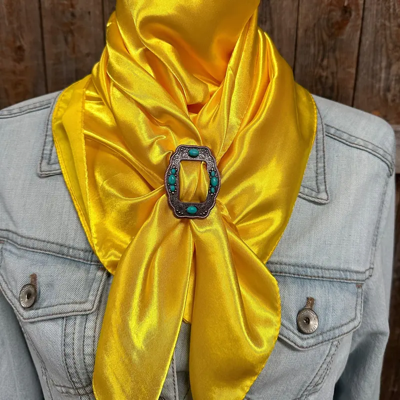 35X35"  Solid Yellow Wild Rag / Scarf - W195b Slide Wrsc23a 1