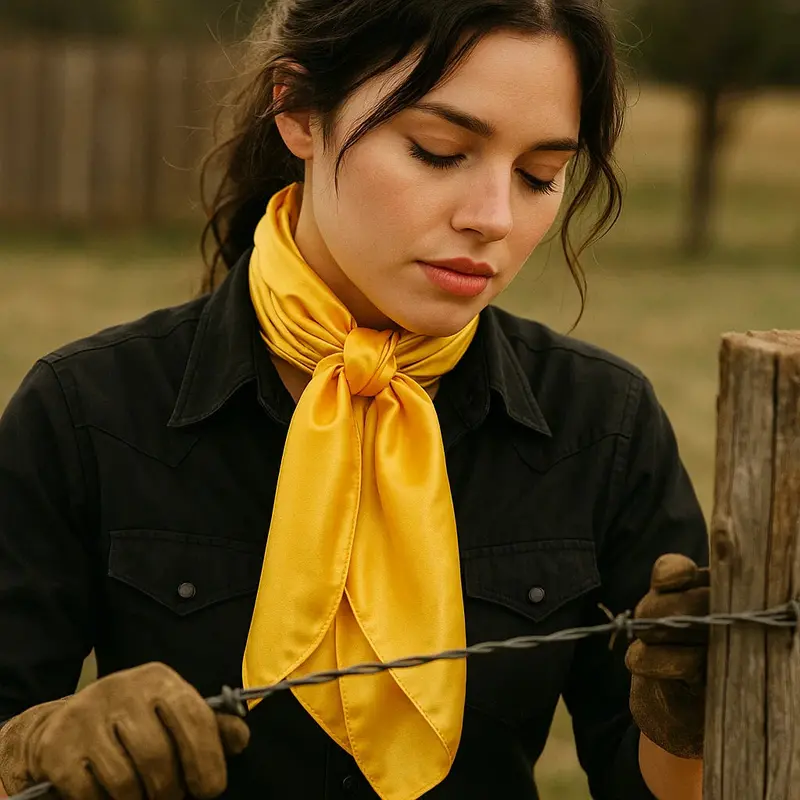 35X35"  Solid Yellow Wild Rag / Scarf Wrs23 1
