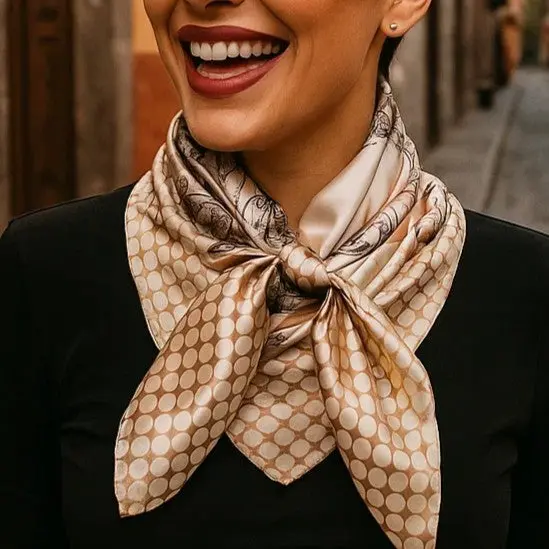 35X35" Tan And Cream Wild Rag / Scarf Wr3305 1