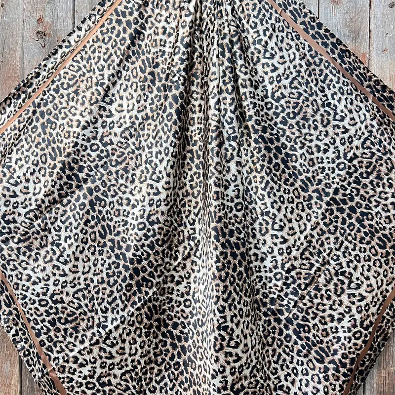 35X35" Tan Leopard Wild Rag / Scarf - W206 Slide Wrc168c 2