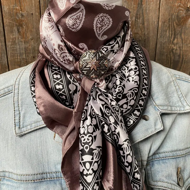 35X35" Two Tone Paisley Wild Rag / Scarf -W185 Slide Wrc2557a 1