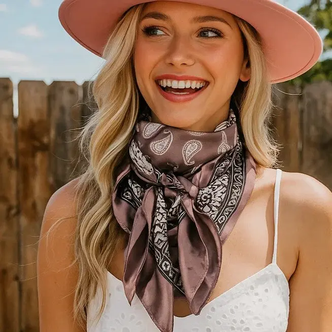 35X35" Two Tone Paisley Wild Rag / Scarf Wr2557 1