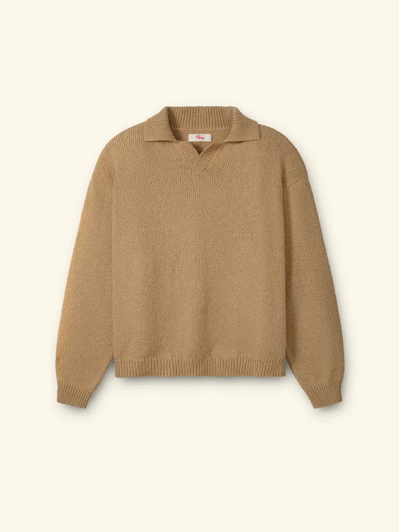 5 Star Henley Knit Crew (Desert Tan) 1
