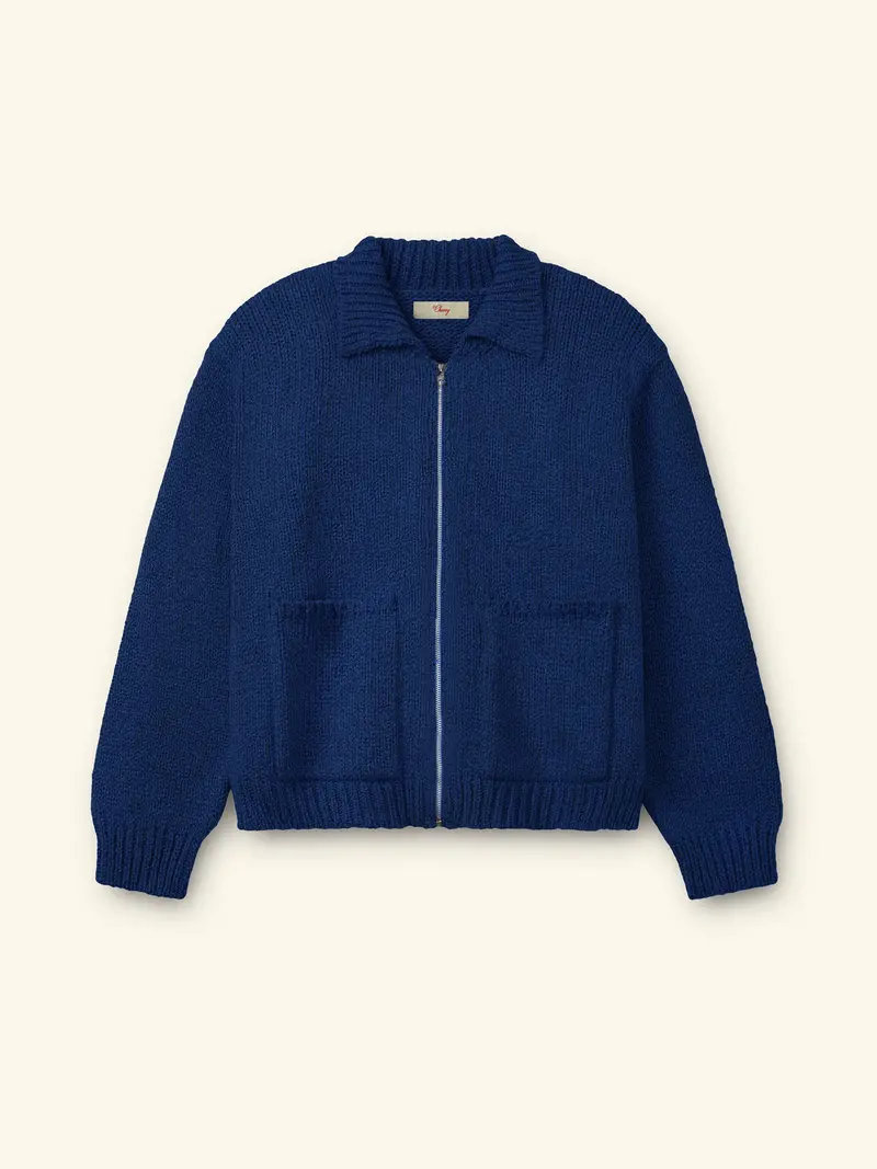 5 Star Knit Zip Jacket (Navy) 1