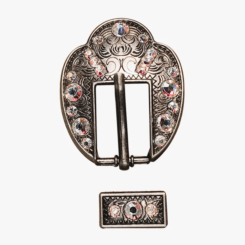 Ab Antique Silver European Crystal Fancy Buckle 1