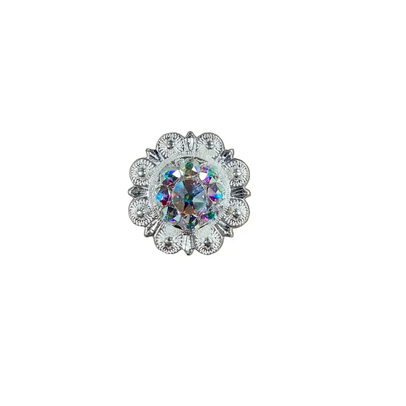 Ab Bright Silver 1" European Crystal Concho 1