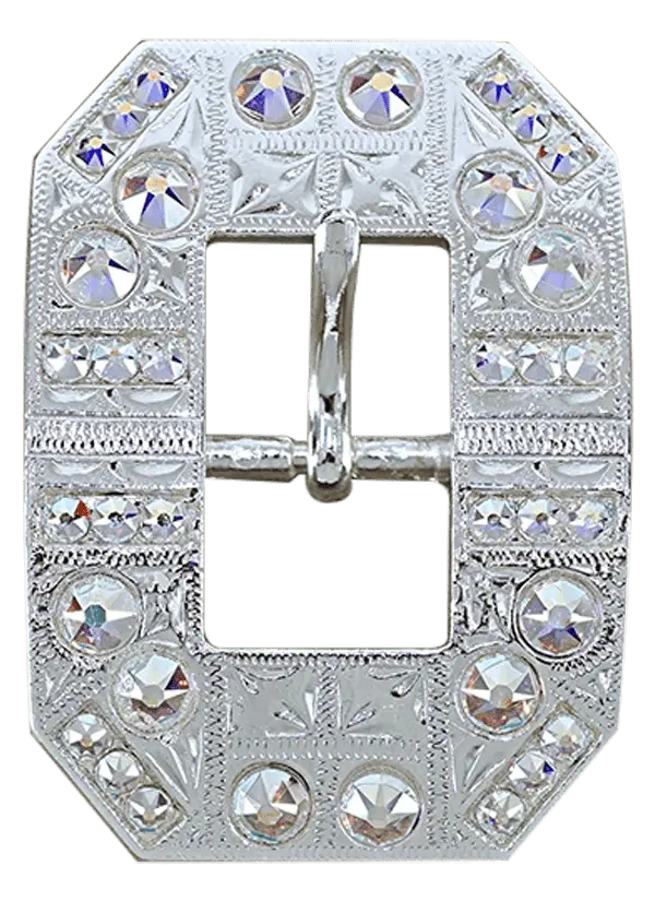 Ab Bright Silver European Crystal Square Cart Buckle 1