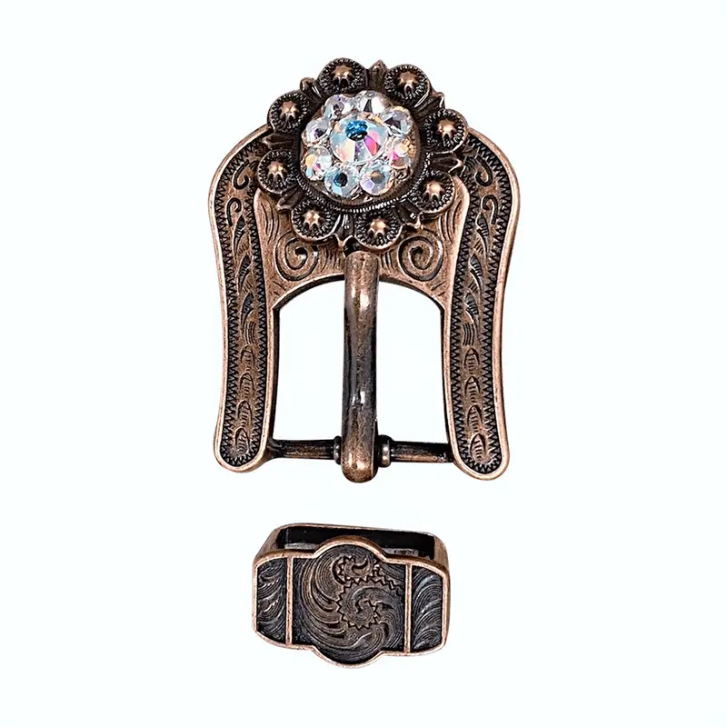 Ab Copper European Crystal Buckle Keeper Set 1