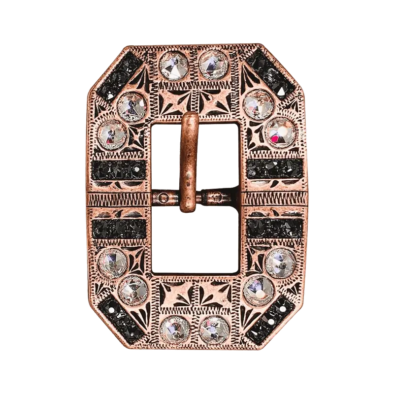 Ab & Jet Copper European Crystal Square Cart Buckle 1
