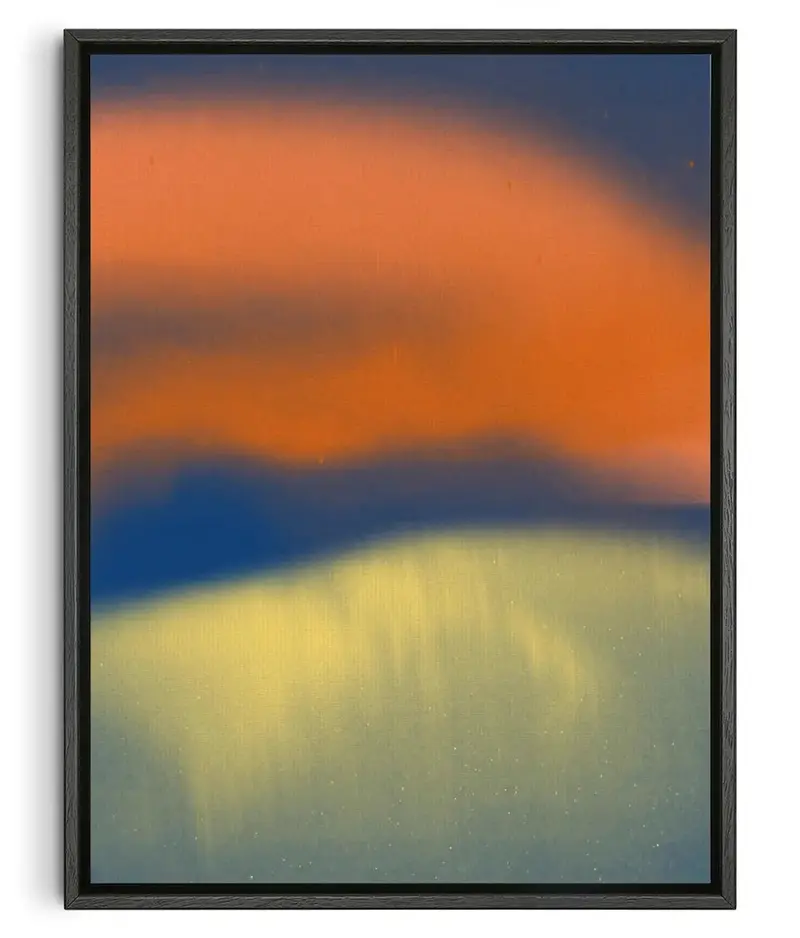 Abstract Landscape In Neon Orange, Yellow And Blue 1