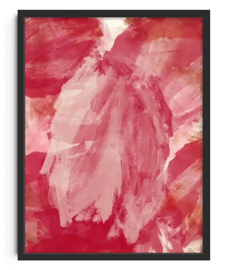 Abstract Minimalist Painting In Red And Pink 1