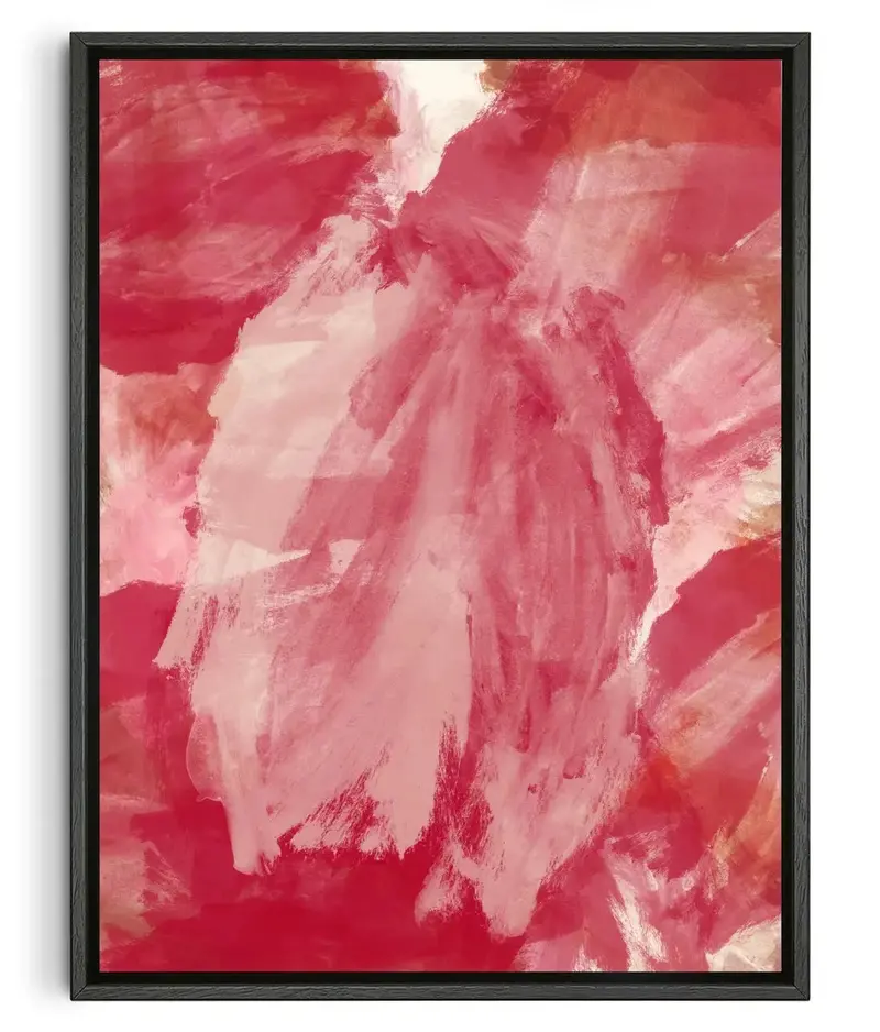 Abstract Minimalist Painting In Red And Pink 1