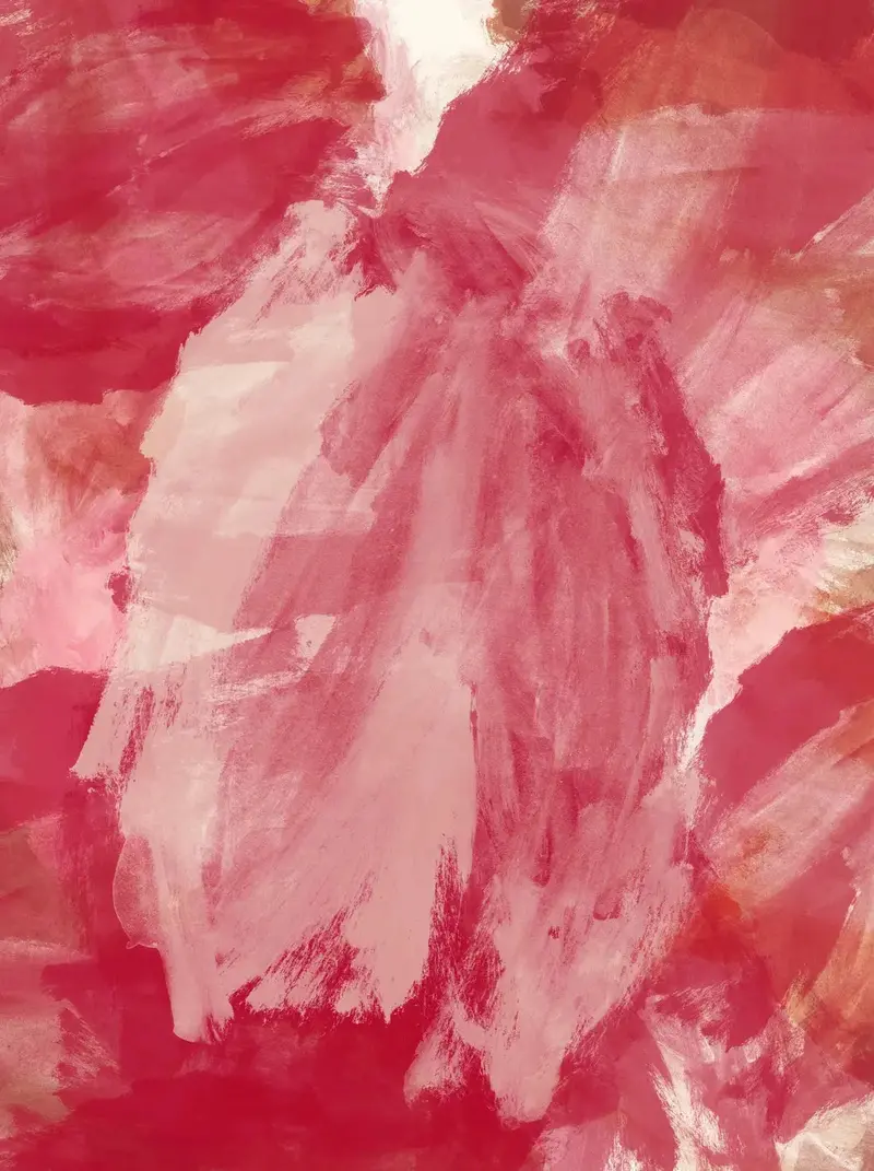 Abstract Minimalist Painting In Red And Pink 2