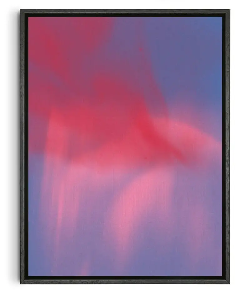 Abstraction In Neon Pink And Red On Blue 1