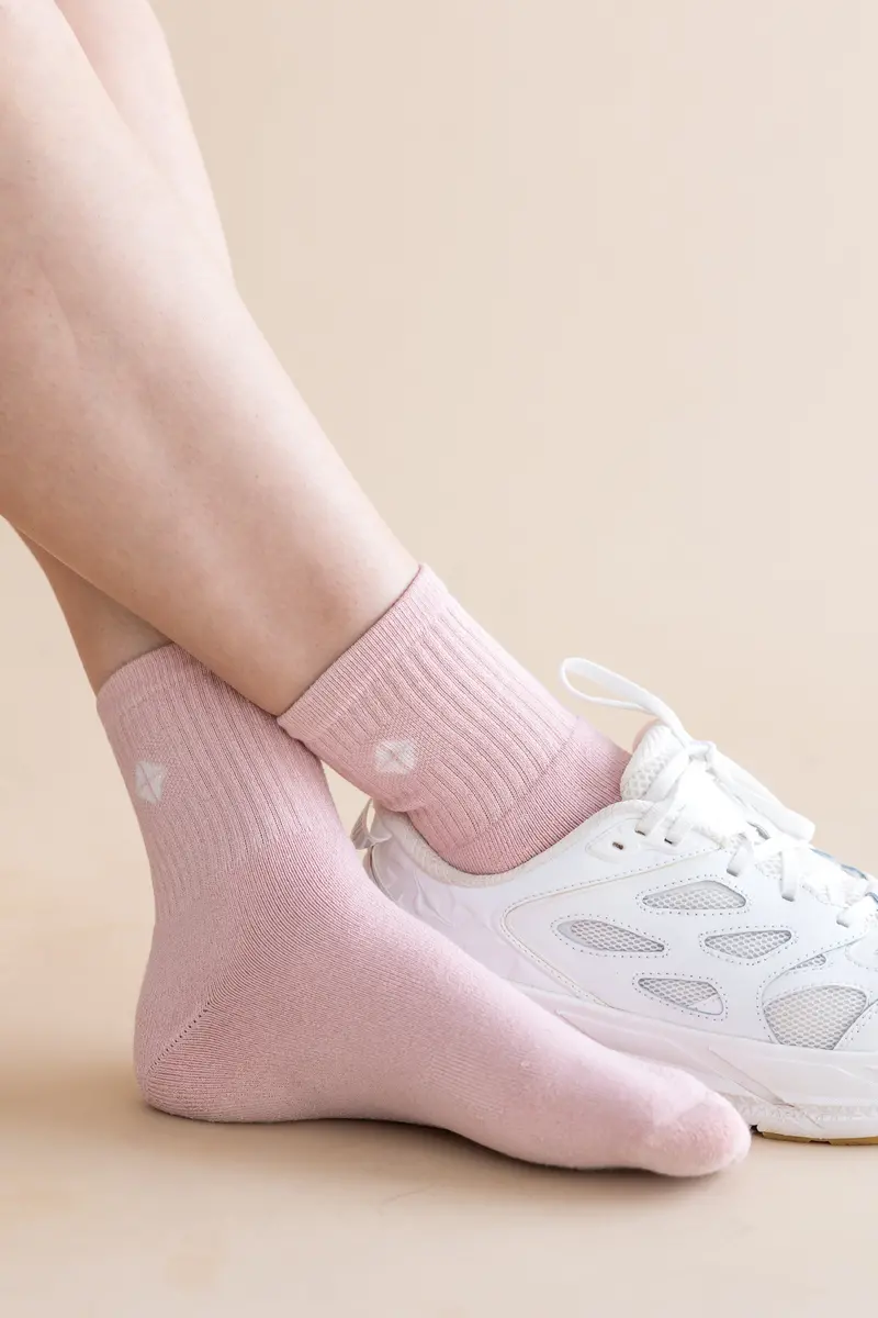 Adult Crew Socks In Blush 1