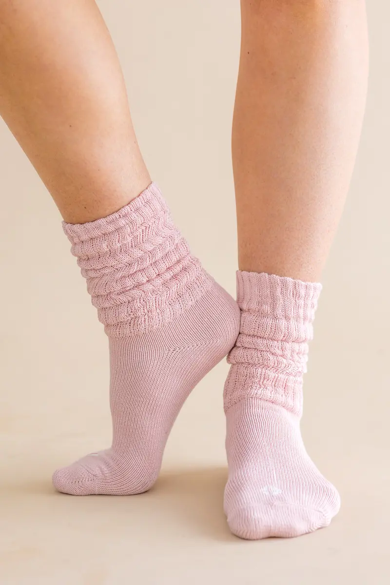 Adult Scrunch Socks In Blush 2