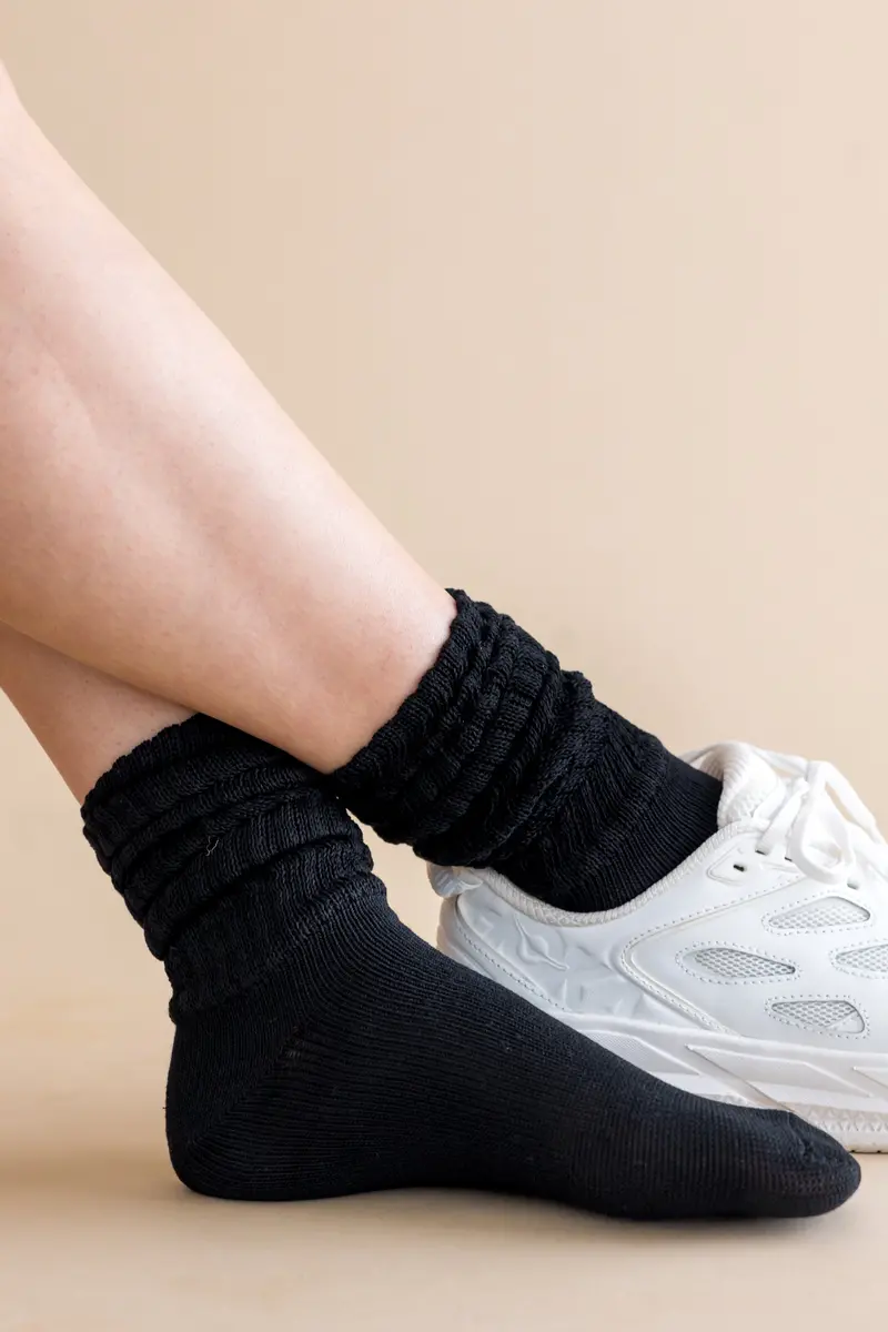 Adult Scrunch Socks In Midnight 1