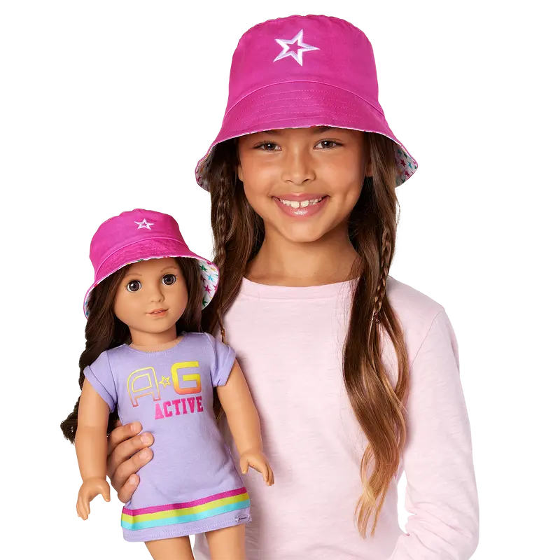 Ag™ Star Bucket Hat Set For Girls & Dolls 1