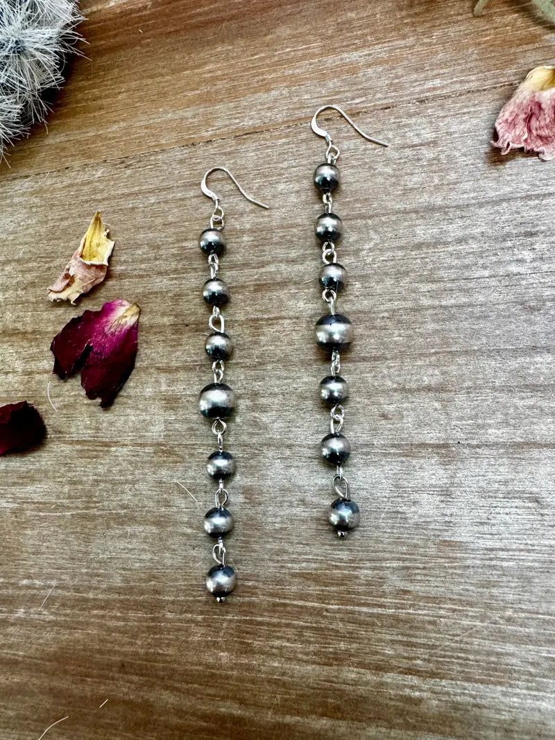 All Sterling Silver Pearls Earrings Dangle Simple On Needle 2