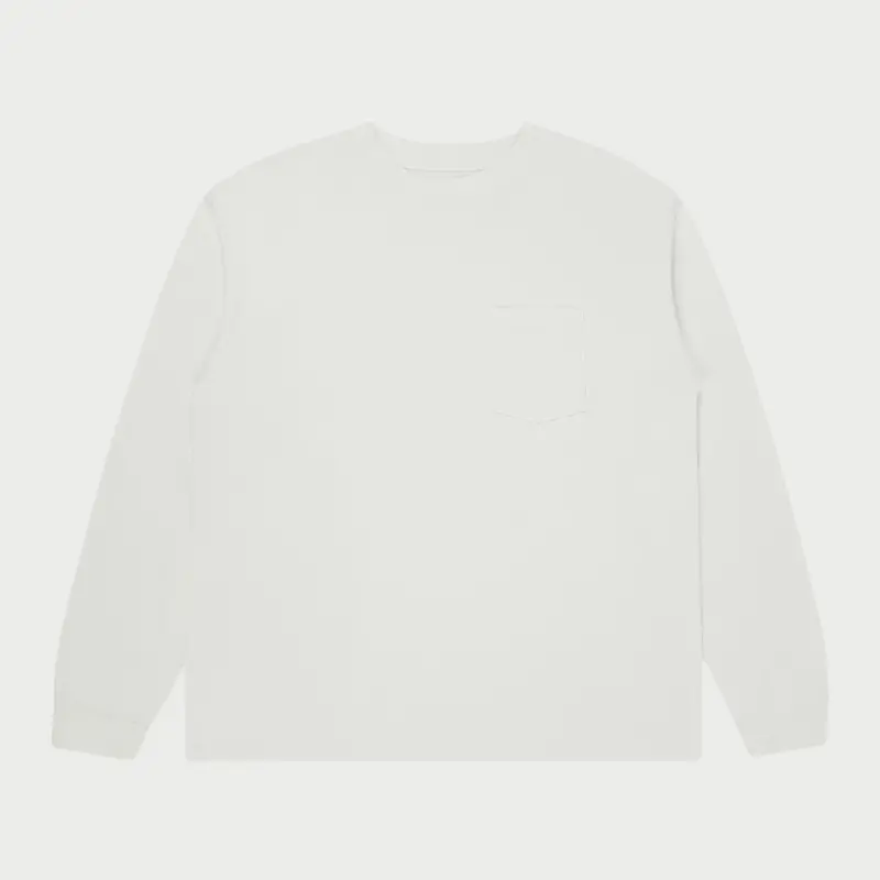American Classic Pocket L/S T-Shirt (White) 1