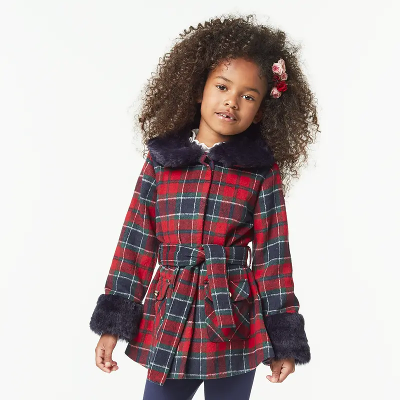 American Girl® X Janie And Jack Fur-Trim Plaid Coat For Girls 1