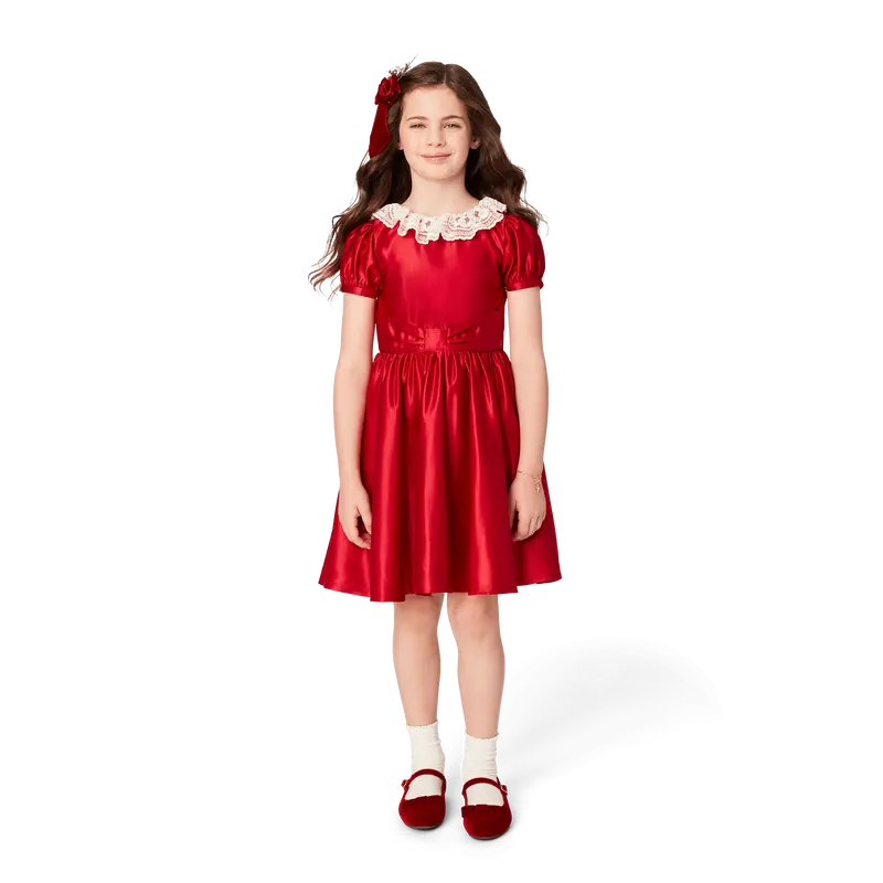 American Girl® X Janie And Jack Holly-Red Party Dress For Girls 1