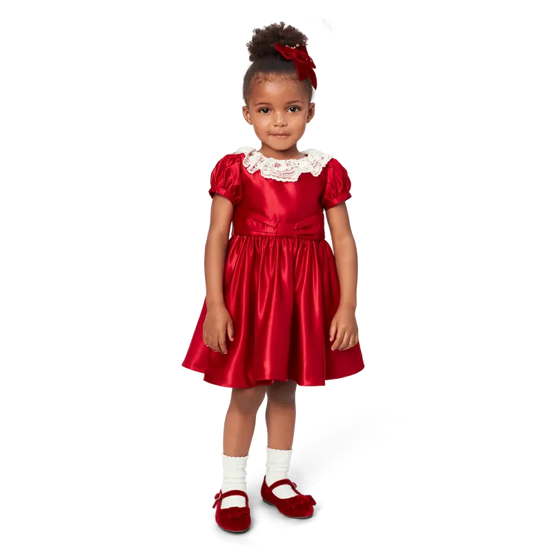 American Girl® X Janie And Jack Holly-Red Party Dress For Little Girls 1