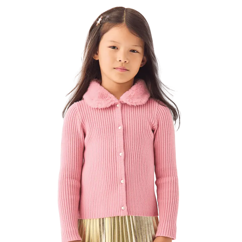 American Girl® X Janie And Jack Rosy Ribbed Cardigan For Girls 1