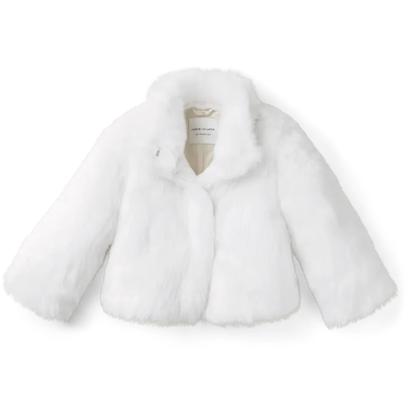 American Girl® X Janie And Jack Soft As Snow Fur Jacket For Girls 3