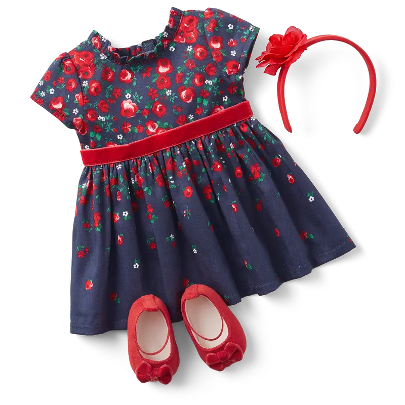 American Girl® X Janie And Jack Wrapped In Roses Party Dress For Bitty Baby® Dolls 1