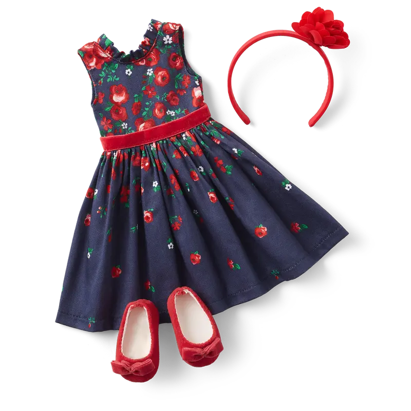 American Girl® X Janie And Jack Wrapped In Roses Party Dress For Welliewishers™ Dolls 1