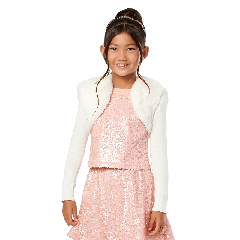 American Girl® X Something Navy Frosty Faux-Fur Shrug For Girls 1