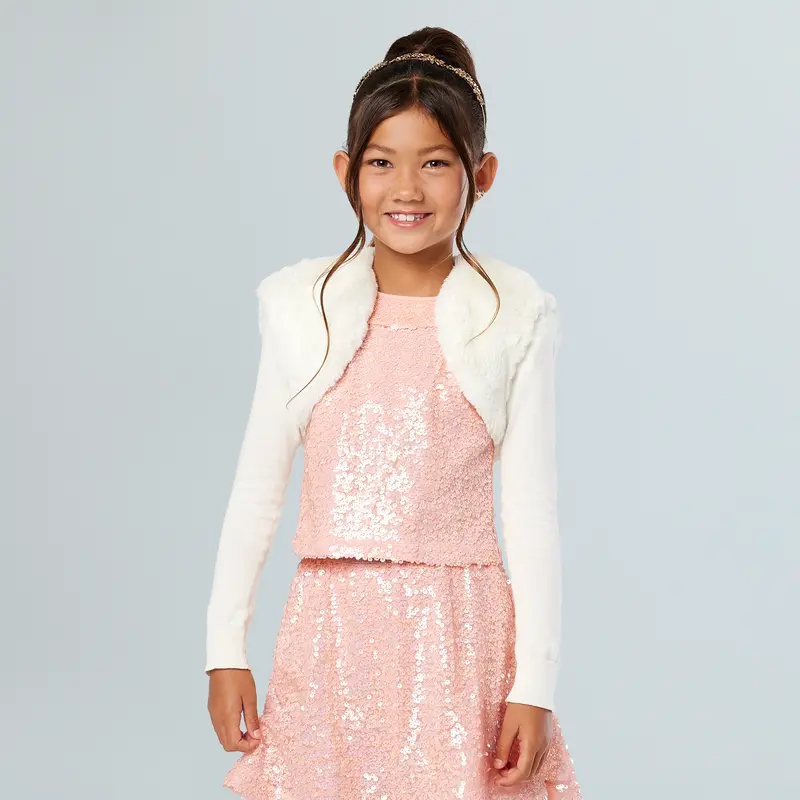 American Girl® X Something Navy Frosty Faux-Fur Shrug For Girls 2