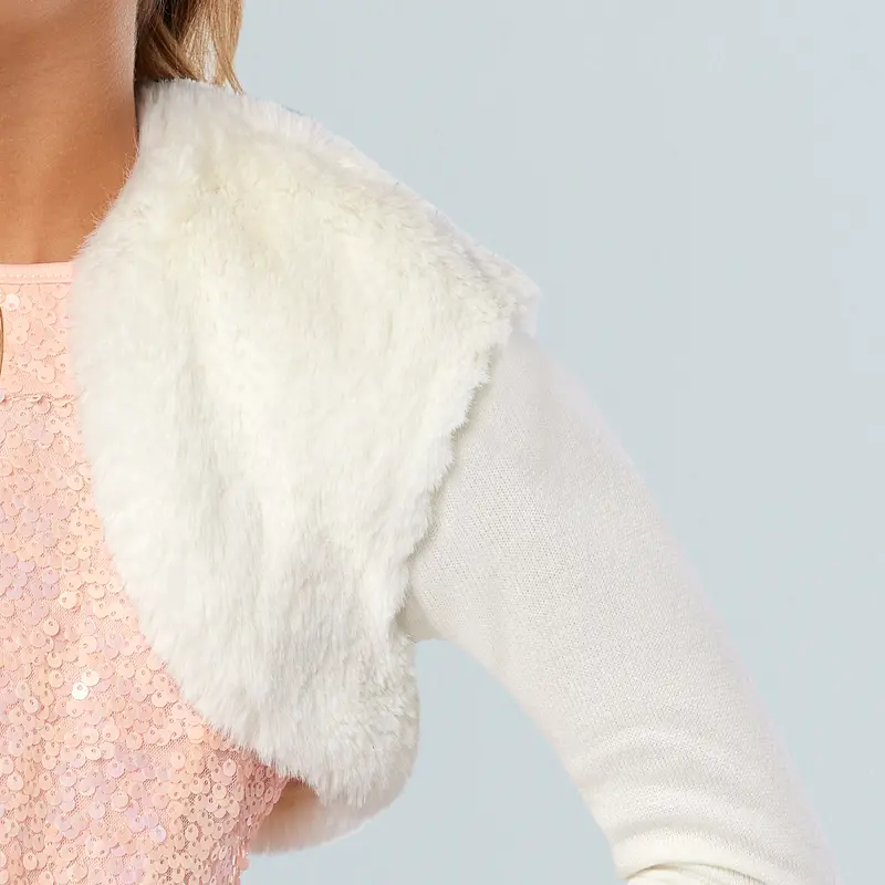American Girl® X Something Navy Frosty Faux-Fur Shrug For Girls 4