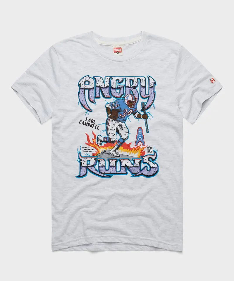 Angry Runs Oilers Earl Campbell 1