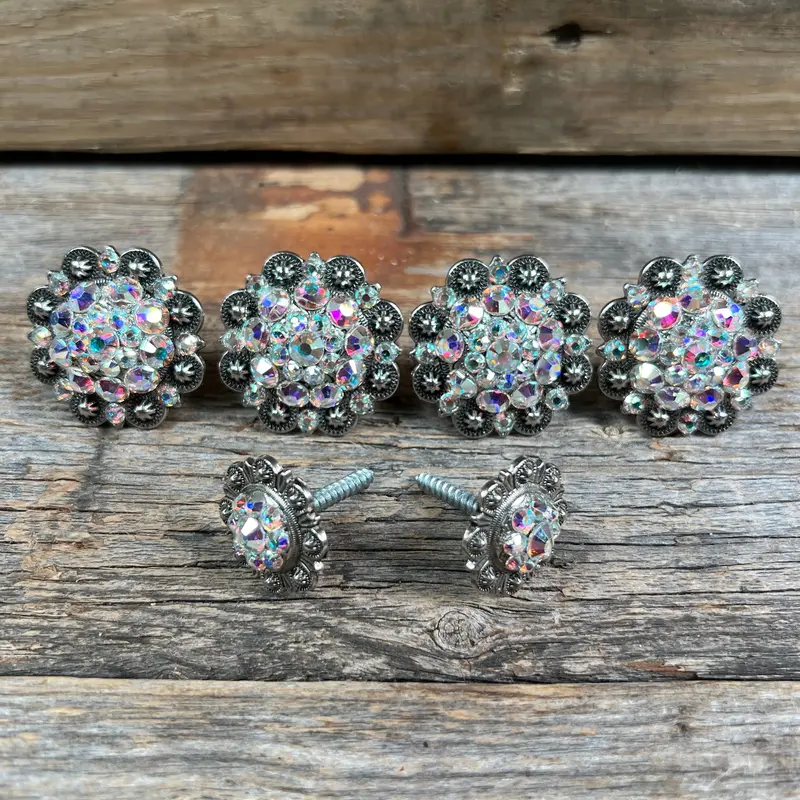 Antique Silver Ab Saddle Conchos 1