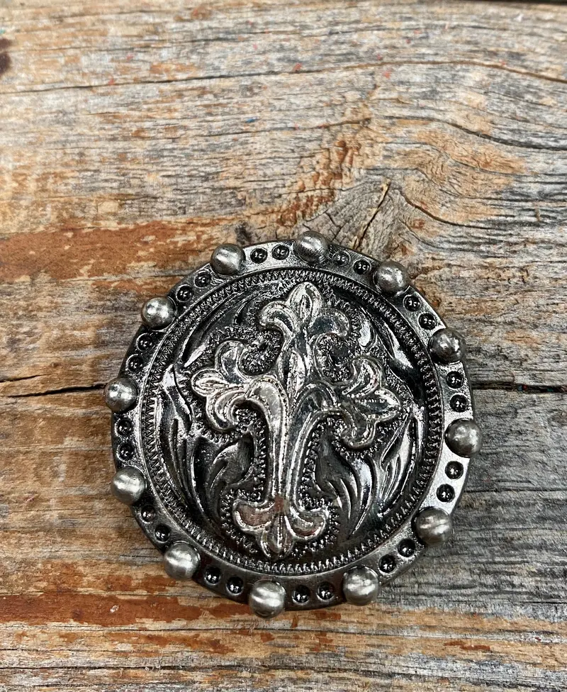 Antique Silver Cross Western Concho  1". W191s 1