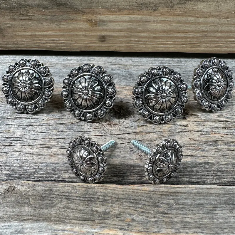 Antique Silver Flower And Berry Saddle Set Ssw226 1