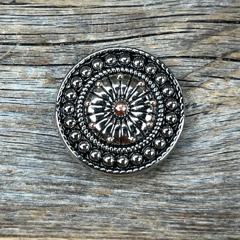 Antique Silver Flower And Dots Concho 1.5" W230l 1