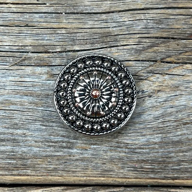 Antique Silver Flower And Dots Concho 1" W230s 1