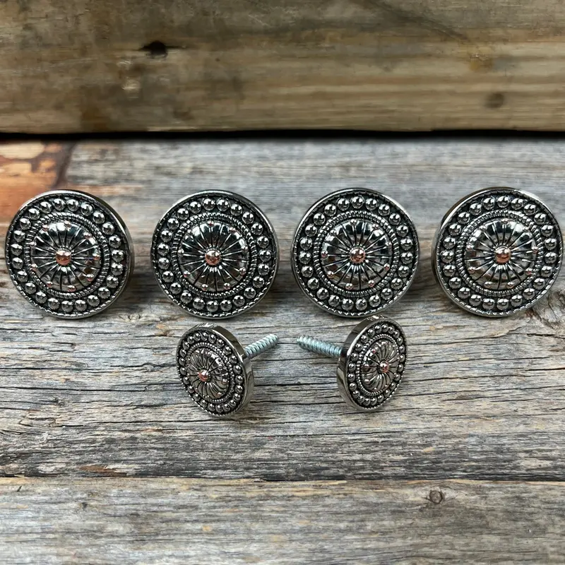 Antique Silver Flower And Dots Saddle Set Ssw230 1